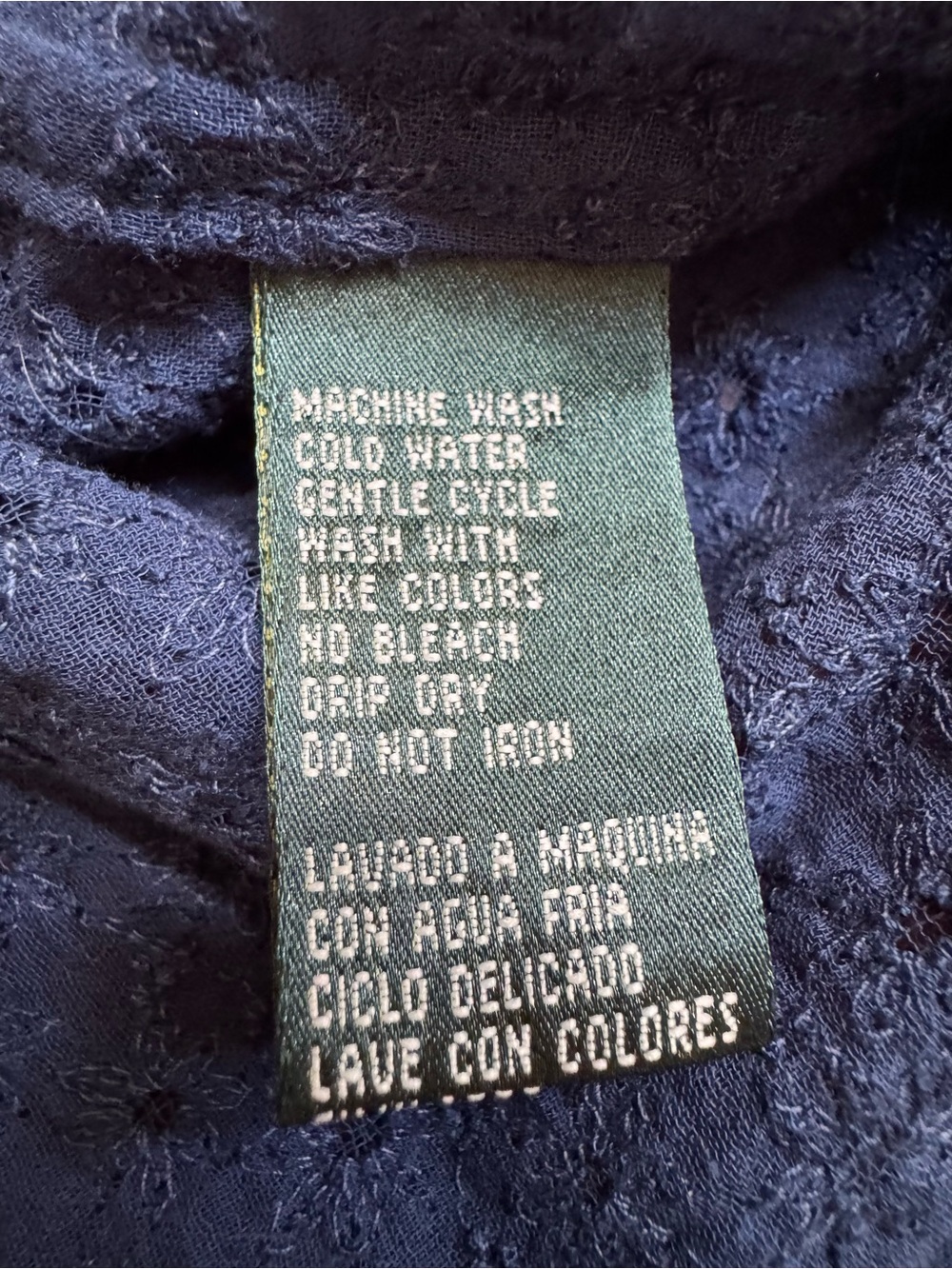 Ralph Lauren Navy Textured Cotton Button-Down Shirt - Picture 6 of 10